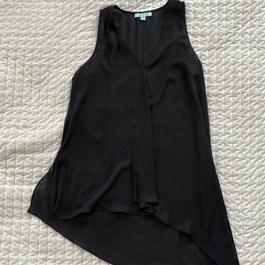 She + Sky Black Asymmetrical Sleeveless Blouse Size Small